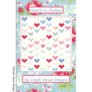 Hearts-a-Flutter Digital PDF Quilt Pattern by Coach House Designs - VALENTINES DAY Quilt Pattern