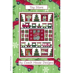 Digitalt PDF-quiltmönster för leksaksaffären av Coach House Designs ** JULQUILTmönster