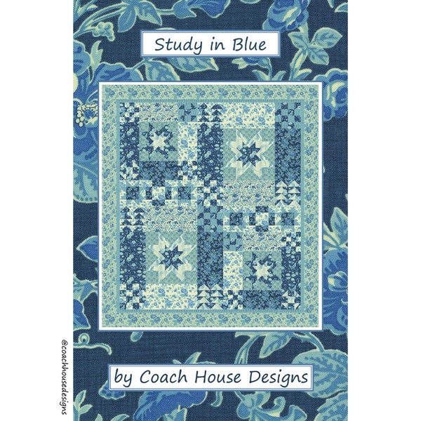 Study in Blue Digital PDF Quilt Pattern by Coach House Designs