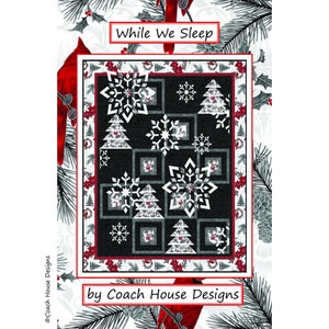 Christmas Quilt Pattern: Red, White & Silver Trees (Digital PDF)