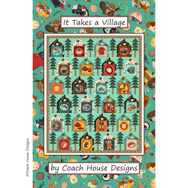 Se necesita un patrón de edredón PDF digital Village de Coach House Designs