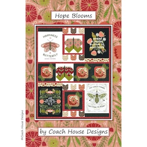 Modèle de courtepointe PDF Hope Blooms par Coach House Designs - MEADOWMERE par Gingiber