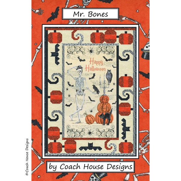 Mr. Bones Digital PDF Quilt Pattern by Coach House Designs ** Halloween Quilt