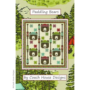 Modello per trapunta digitale "Paddling Bears" in PDF di Coach House Designs ** Trapunta per esterni