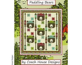 Paddling Bears Digital PDF Quilt Pattern by Coach House Designs ** Outdoors Quilt