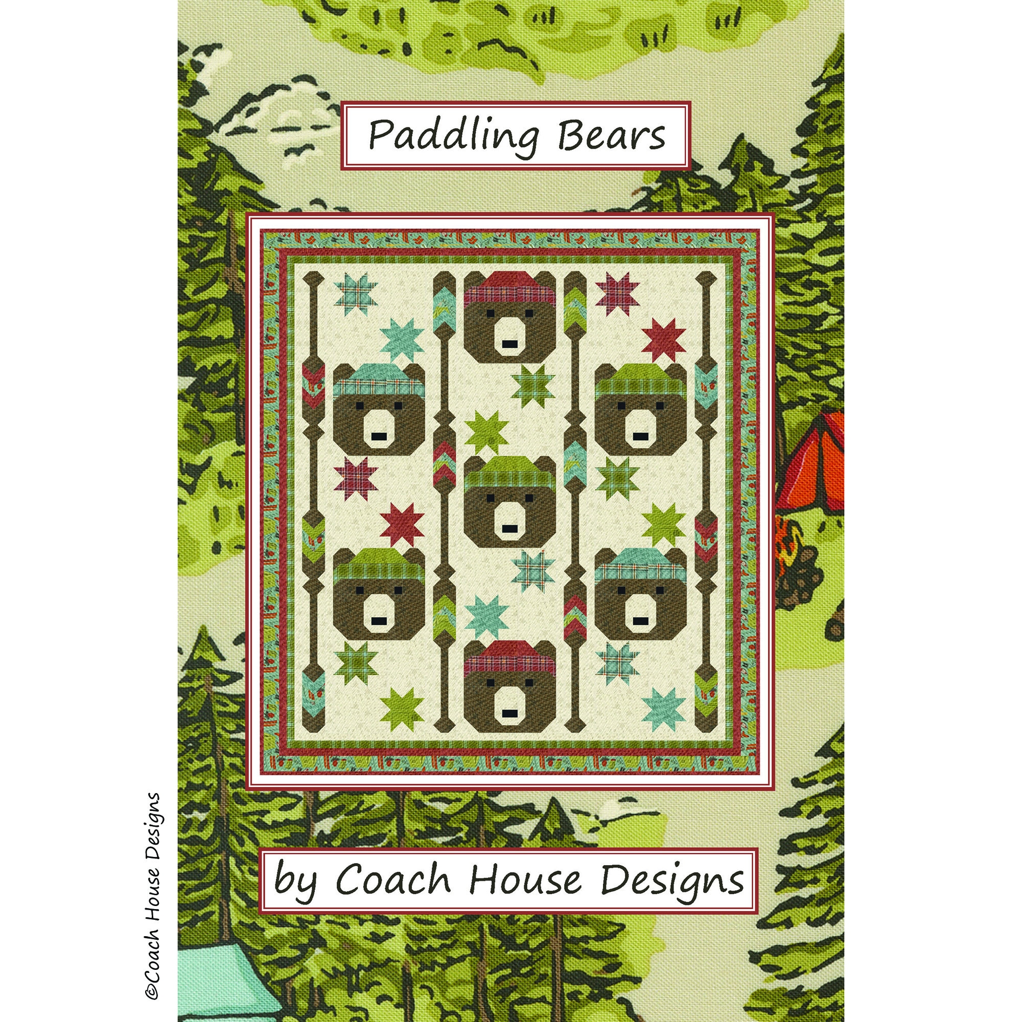 Paddling Bears Digital PDF Quilt Pattern by Coach House Designs