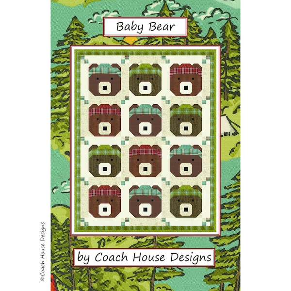 Baby Bär herunterladbare PDF-Quilt-Muster von Coach House Designs