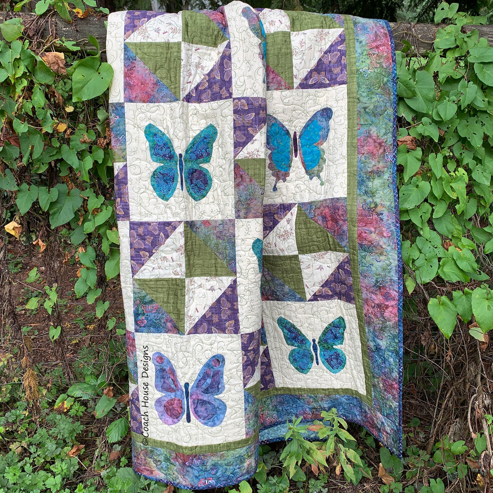 Flutterby Digital PDF Quilt Pattern by Coach House Designs Etsy Nederland