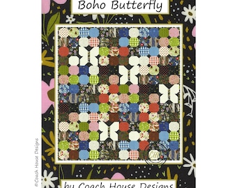 Boho Butterfly Downloadable PDF Quilt Pattern by Coach House Designs ** GINGIBER Fabric