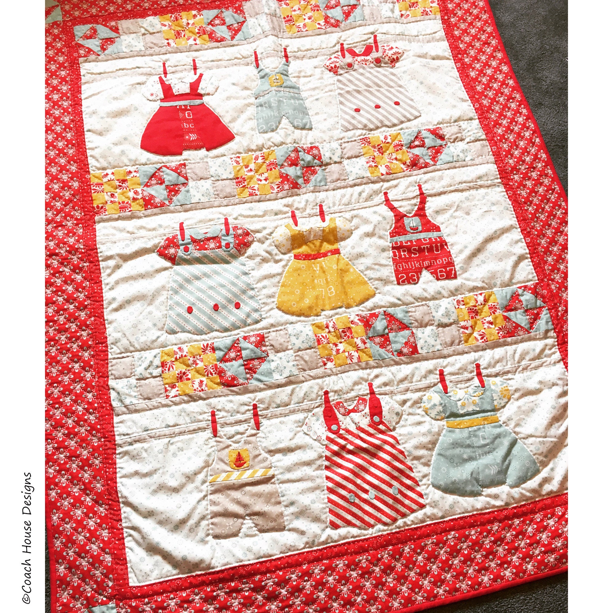 Wash Day Digital PDF Quilt Pattern by Coach House Designs Etsy