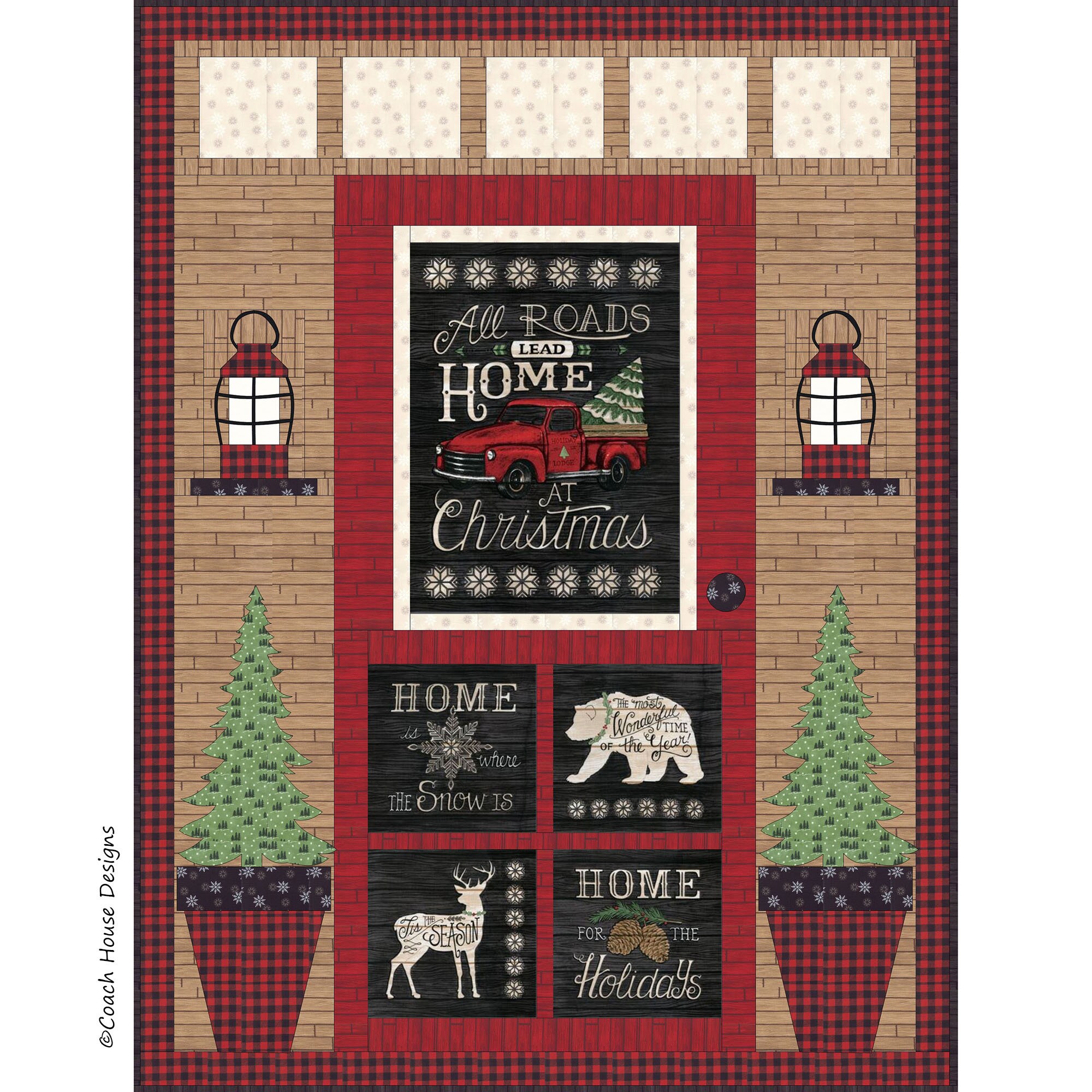 Christmas Door Digital PDF Quilt Pattern by Coach House Etsy