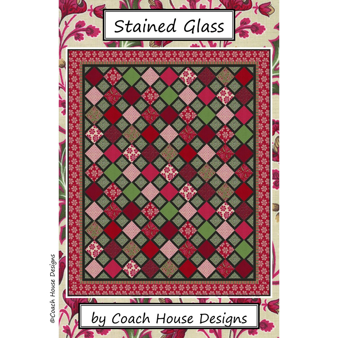 Stained Glass Digital PDF Quilt Pattern by Coach House Designs Etsy
