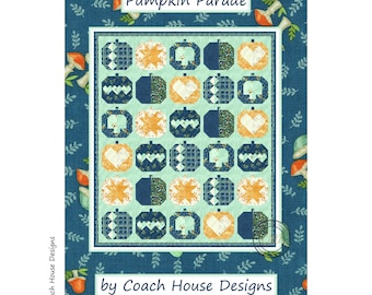 Pumpkin Parade Quilt Pattern: Fall Fabric, Deb Strain Design (PDF Download)