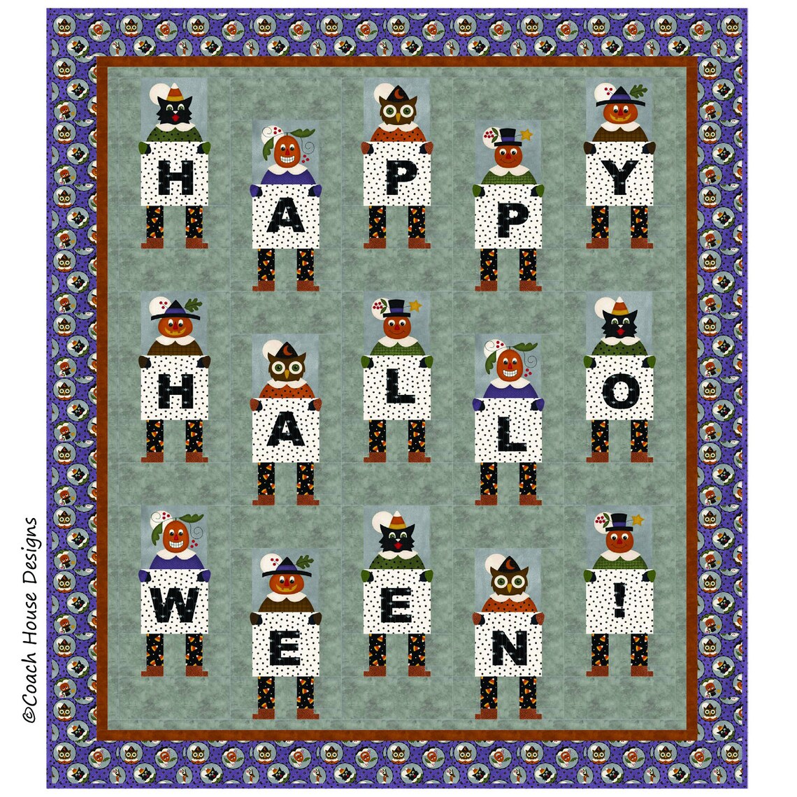 Happy Halloween Digital PDF Quilt Pattern by Coach House Etsy Canada
