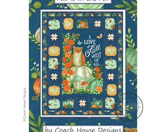 Fall is in the Air Quilt Pattern: Autumn Star & Pumpkin Design (PDF Downloadable Pattern)