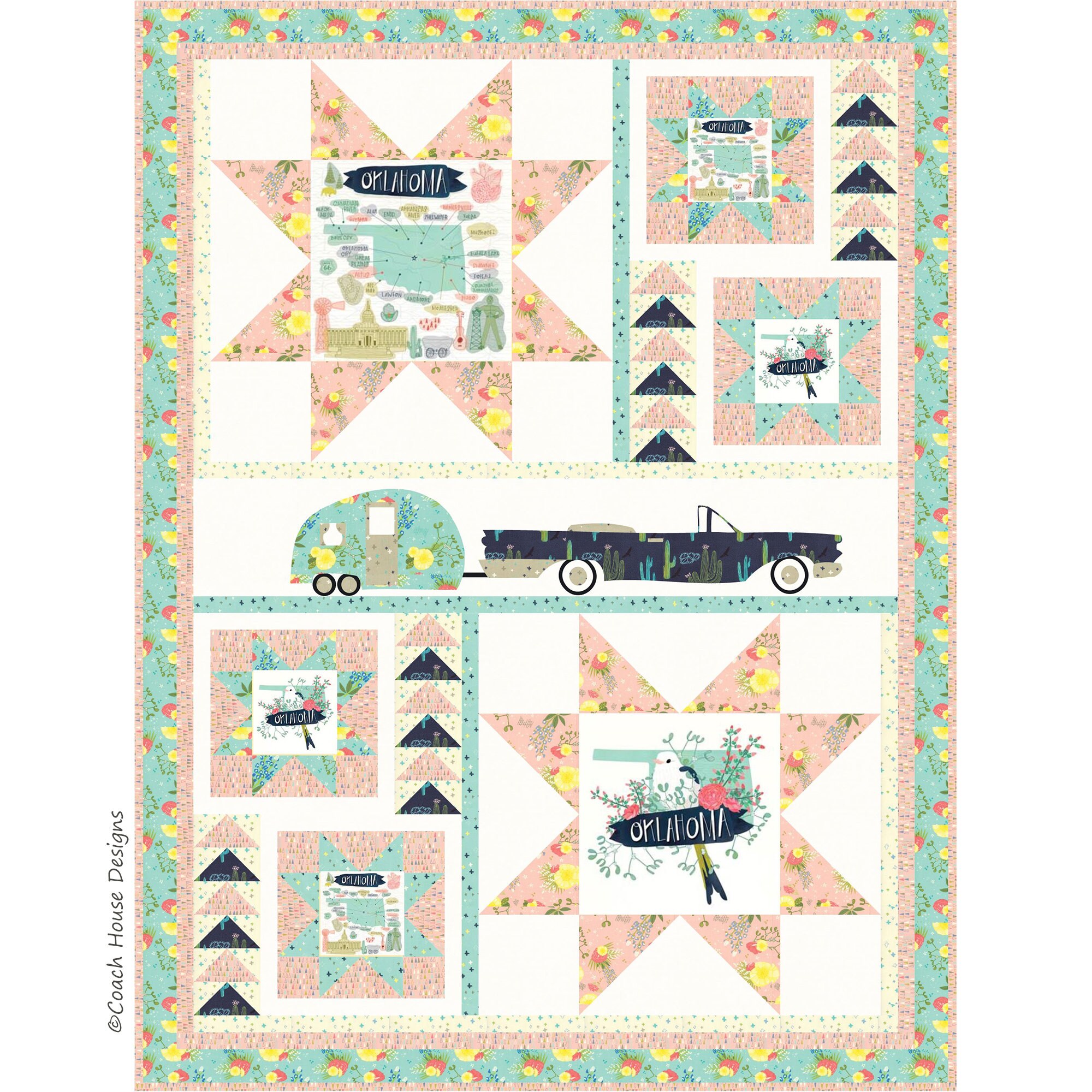 Exploring Route 66 Digital PDF Quilt Pattern by Coach House | Etsy