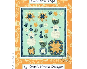 Pumpkin Yoga Quilt Pattern: Fall Farm Animals Lap Quilt (PDF Downloadable)