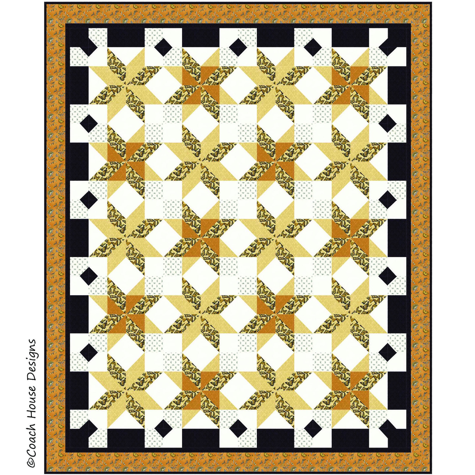 Autumn Stars Digital PDF Quilt Pattern by Coach House Designs Etsy