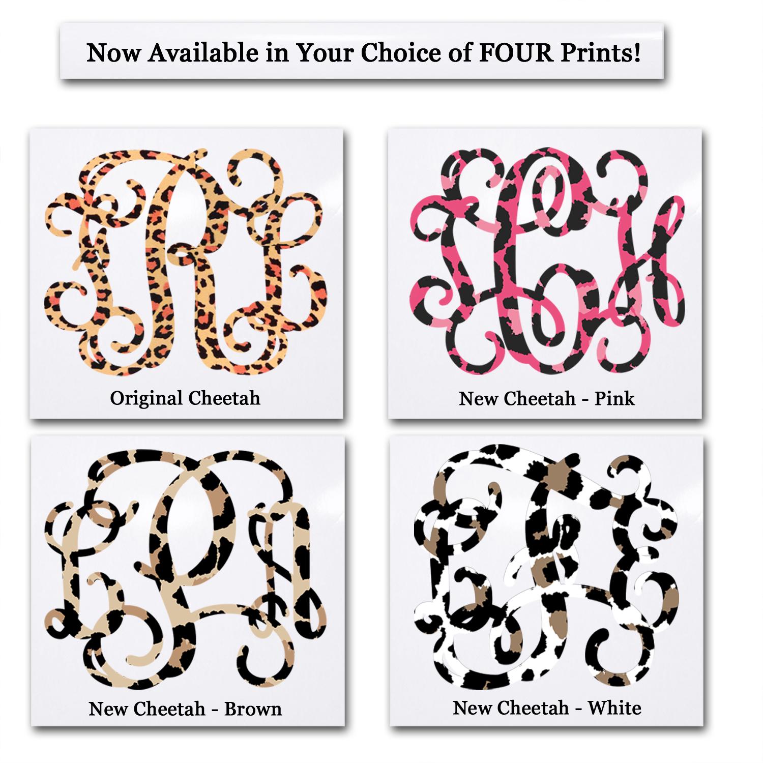 Leopard Print Monogram Leopard Print Monogram Decal, Personalized Initial Vinyl - Etsy