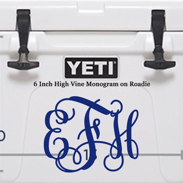 Yeti Cooler Decal - Monogram Yeti Decal - Wedding Gifts - Graduation Gifts - Yeti Roadie - Personalized Gifts - Yeti Cooler Monogram - Vinyl