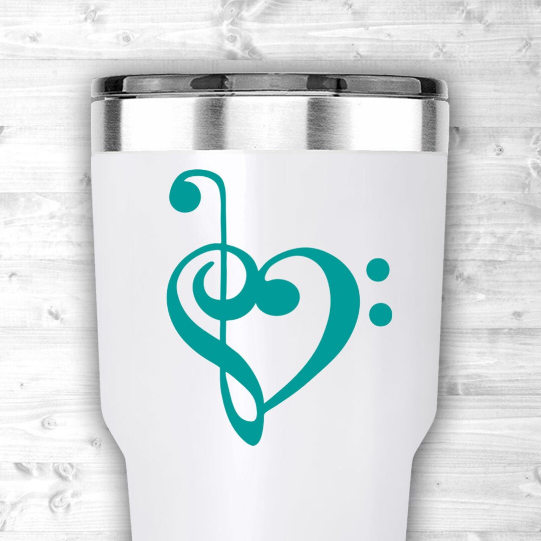 Treble Clef Heart Decal – Music Teacher Gift, Instrument Case Decal - Etsy