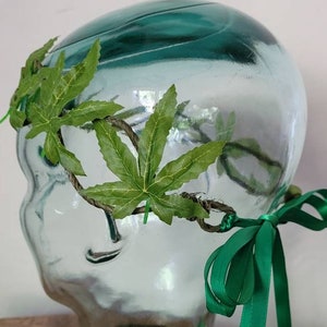 Corona de marihuana, diadema con hojas de marihuana, tiara de cannabis, diadema 420, corona con hojas de marihuana, tiara de marihuana, tiara 420, corona de marihuana, tiara con corona de hojas de marihuana