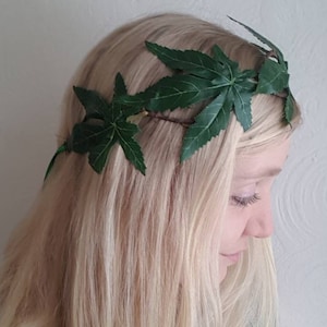 Opaska z liści marihuany, diadem z konopi indyjskich, opaska 420, korona z liści marihuany, diadem z marihuany, diadem 420, korona z marihuany, diadem z liści marihuany, korona z konopi indyjskich