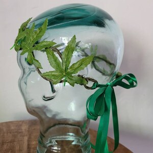 Weed Crown, Pot Leaf Headband, Cannabis Tiara, 420 Headband, Pot Leaf Crown, Weed Tiara, 420 Tiara, Marijuana Crown, Weed Leaf Crown Tiara image 2