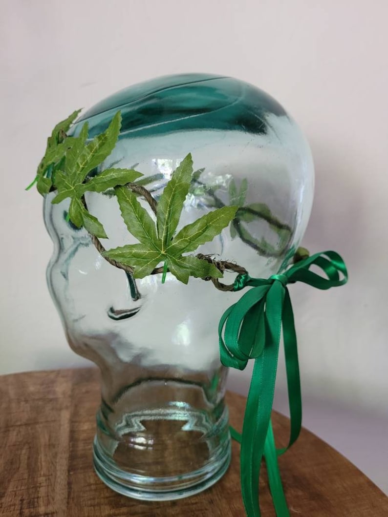 Weed Crown, Pot Leaf Headband, Cannabis Tiara, 420 Headband, Pot Leaf Crown, Weed Tiara, 420 Tiara, Marijuana Crown, Weed Leaf Crown Tiara image 2