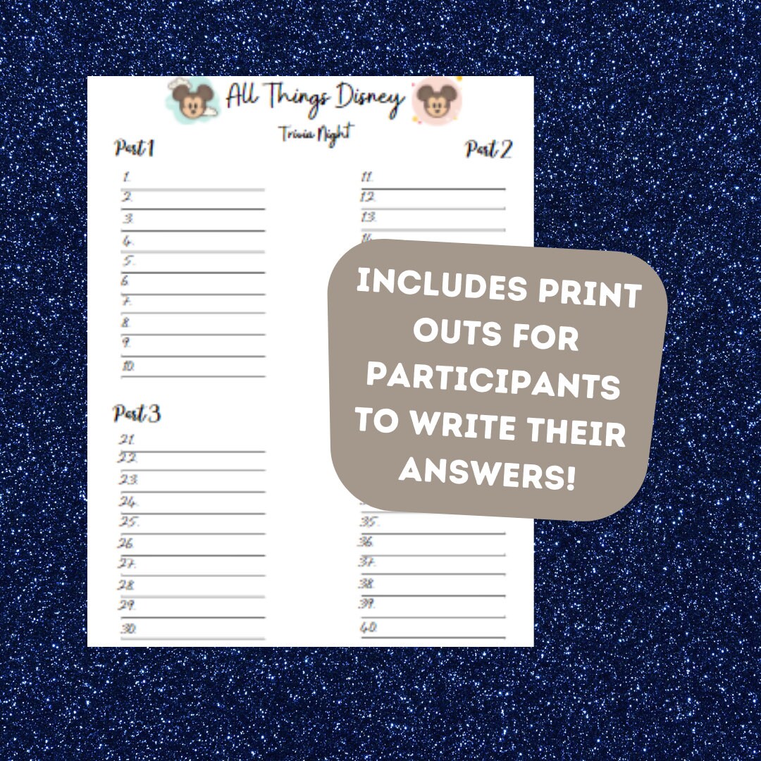 All Things Disneytrivia Game Zoom Trivia Night Virtual Trivia