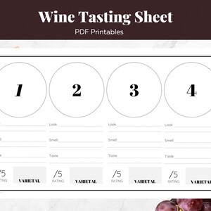 Printable Wine Tasting Sheets Wine Tasting Party Rating, Appearance ...