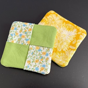 Floral Quilted Coasters, Set of Four