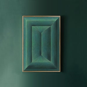 Smaragdgrüne Wandkunst-herunterladbarer Druck, grüner abstrakter Druck, grünes geometrisches Plakat druckbare Kunst, grünes Dekor, grüne zeitgenössische Kunst