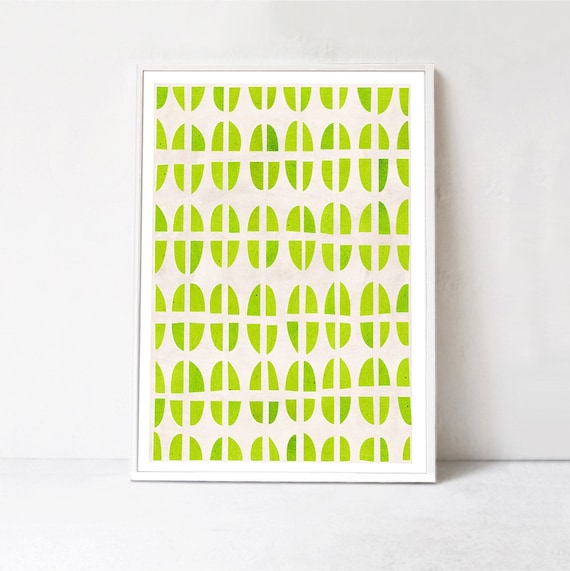Modern Downloadable Art Print, Wall Art: Abstract pattern print. Chartreuse Home Decor, Bright green poster Printable Wall Art, Eclectic Art