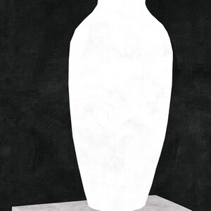 Downloadable Art Print: Black and White Vase. Digital Download Printable Art, Contemporary Scandi Poster, Modern Digital Art Print