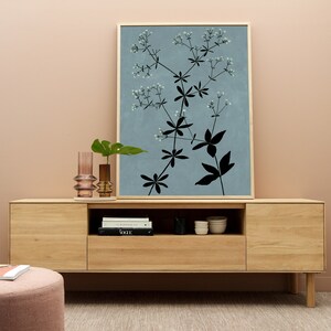 teal blue, botanical, wildflower wall art print: high resolution digital download files for budget friendly decor.