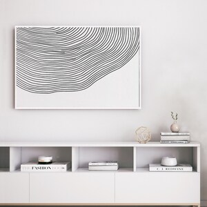 Downloadable Print: Abstract Lines Printable Art. Oversized Art Print Extra Large Abstract Wall Art, Minimalist Print, Black and White Print