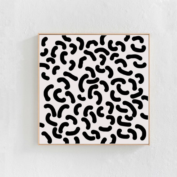 Extra Large Abstract Art Print, Square Abstract Wall Art, Black and White Abstract Printable Art, Oversized Wall Art, Digital Download Print