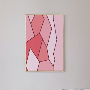 Blush Pink Wall Art Print-Rose Pink Geometric Poster Print-Modern Abstract Art Printable Download-Pink Printable Art-Blush Pink Print 24x36