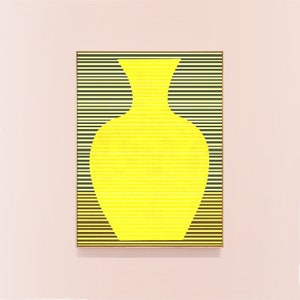 Cartel de jarrón amarillo imprimible arte: Galería arte pared impresión descargable. Colorido estampado de arte digital, cartel de arte amarillo ecléctico decoración hogar A1 imagen 2