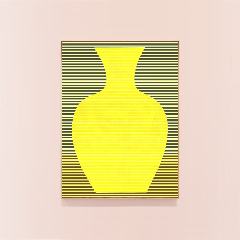 Cartel de jarrón amarillo imprimible arte: Galería arte pared impresión descargable. Colorido estampado de arte digital, cartel de arte amarillo ecléctico decoración hogar A1 imagen 2