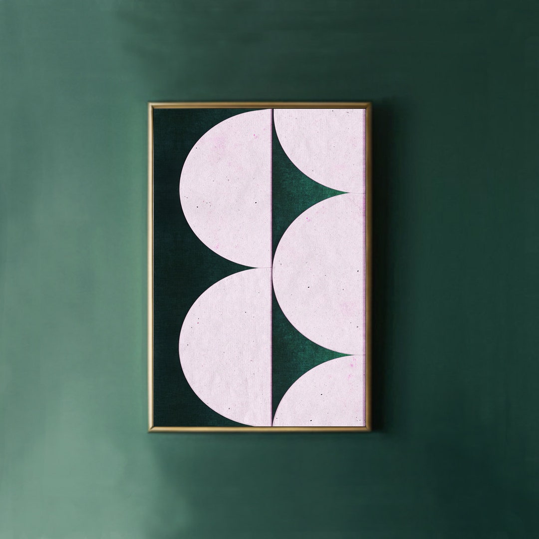 Pink Green Geometric Art, Abstract DIGITAL Print, Downloadable Print ...