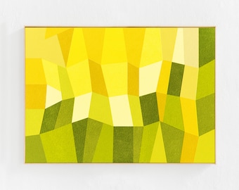 Abstract PRINTABLE ART: Yellow and Green Wall Decor, Spring Colors Art Print Wall Art, Abstract Digital Downloadable Print, Chartreuse Decor