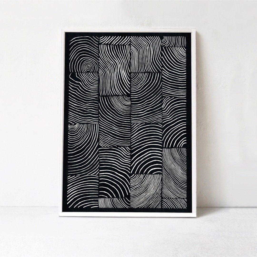 Black and White Abstract Downloadable Art Print: Contemporary - Etsy
