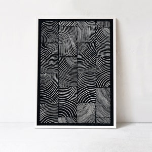 Black and White, Abstract Downloadable Art Print: Contemporary ...