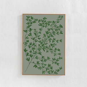 Sage green PRINTABLE ART: Extra large botanical wall art, Downloadable Art Print, bedroom / living room decor, large poster 36x54, a0 poster