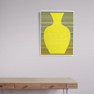Cartel de jarrón amarillo imprimible arte: Galería arte pared impresión descargable. Colorido estampado de arte digital, cartel de arte amarillo ecléctico decoración hogar A1 imagen 4