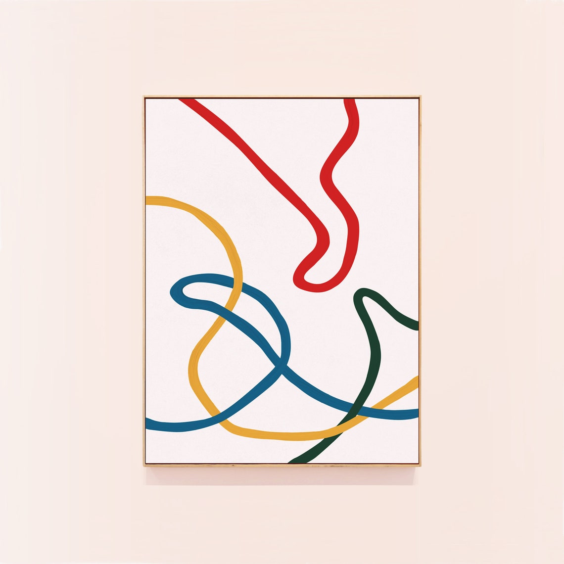 Large Abstract Art Line Art Printable Wall Art Colorful Etsy