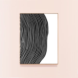 Large Abstract Printable Artwork, Modern Wall Decor Print, Black and White Wall Art,DOWNLOADABLE Print Abstract Line Art Print Poster 24x36 image 3