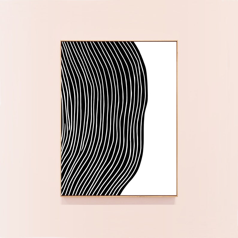 Large Abstract Printable Artwork, Modern Wall Decor Print, Black and White Wall Art,DOWNLOADABLE Print Abstract Line Art Print Poster 24x36 image 3